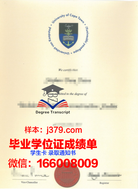 开普敦大学 diploma 毕业证