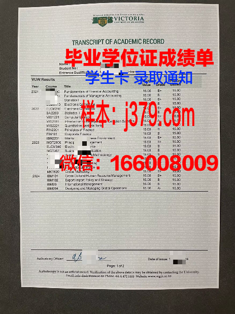 惠灵顿维多利亚大学毕业证书：开启全球职业生涯的钥匙